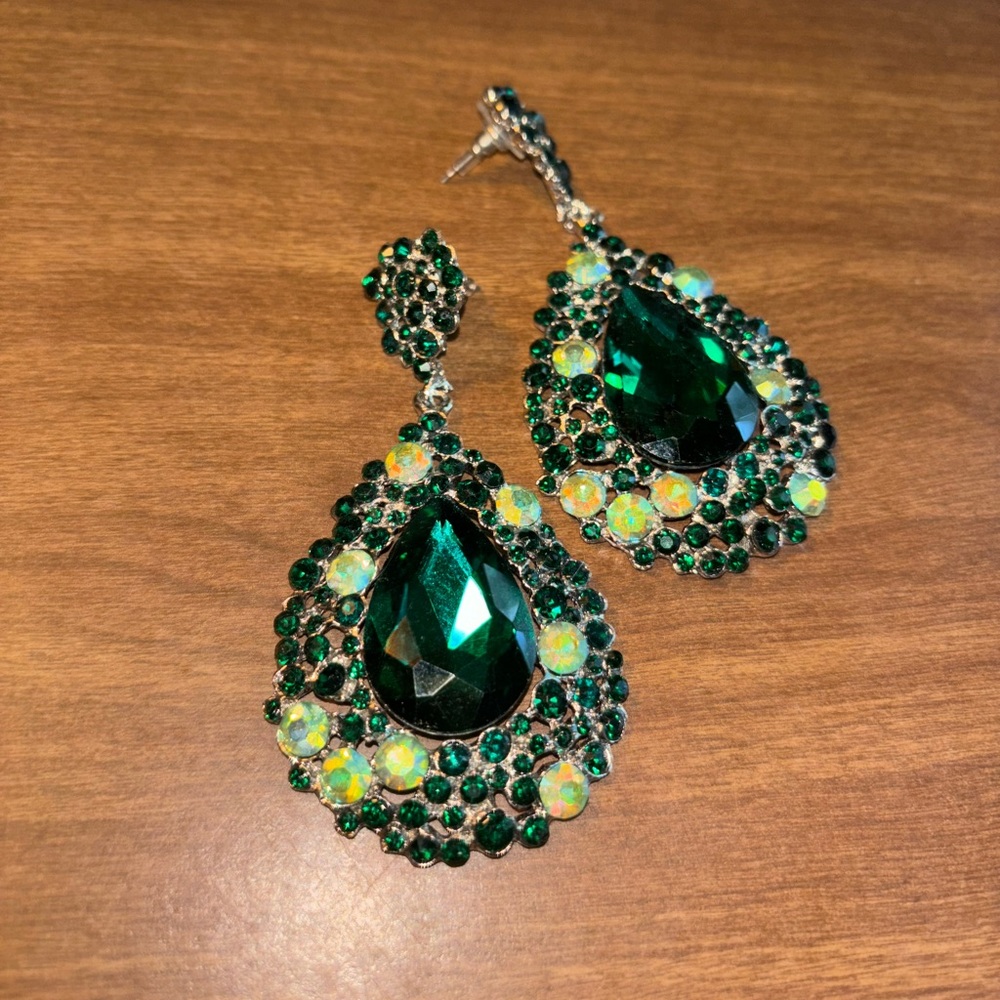 Amazing Green Statement Earrings